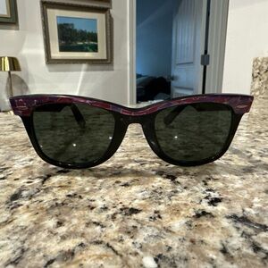 70s-80s Ray-Ban B&L Wayfarer II Purple Mosaic Street Neat Vintage Sunglasses